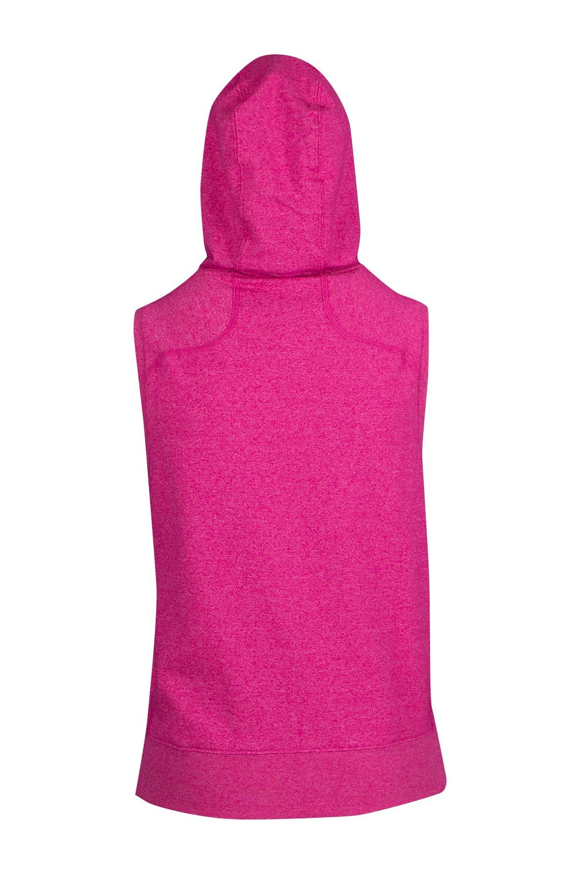 Womens/Junior Heather SLEEVELESS ZIP Hoodies - Greatness Range - Hot Pink Heather - Back