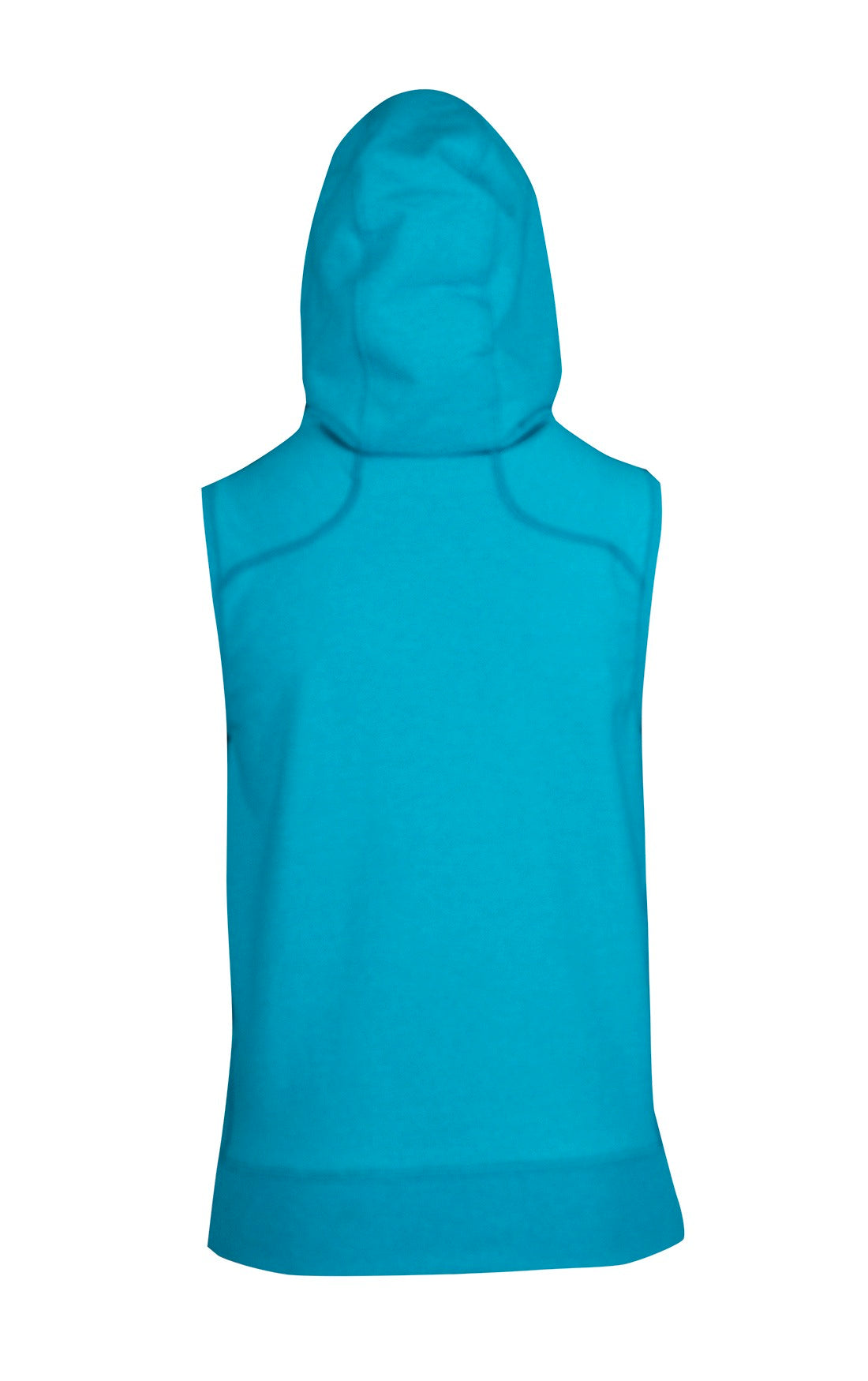 Womens/Junior Heather SLEEVELESS ZIP Hoodies - Greatness Range - Jade Heather - Back