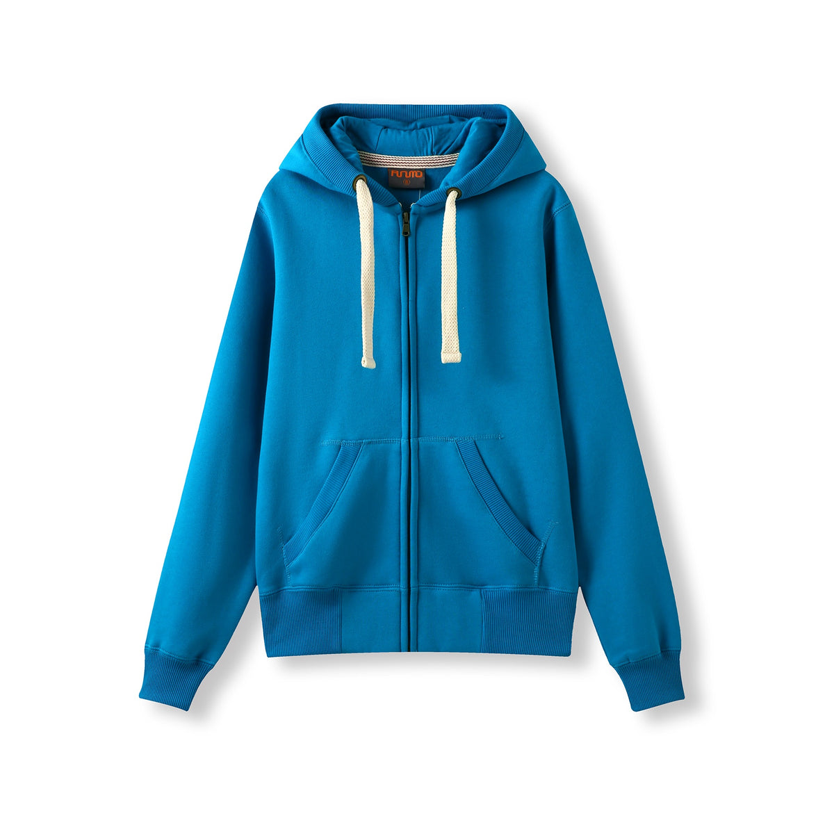 Womens/Junior Heavy Zip Fleece Hoodie - Azure - Front