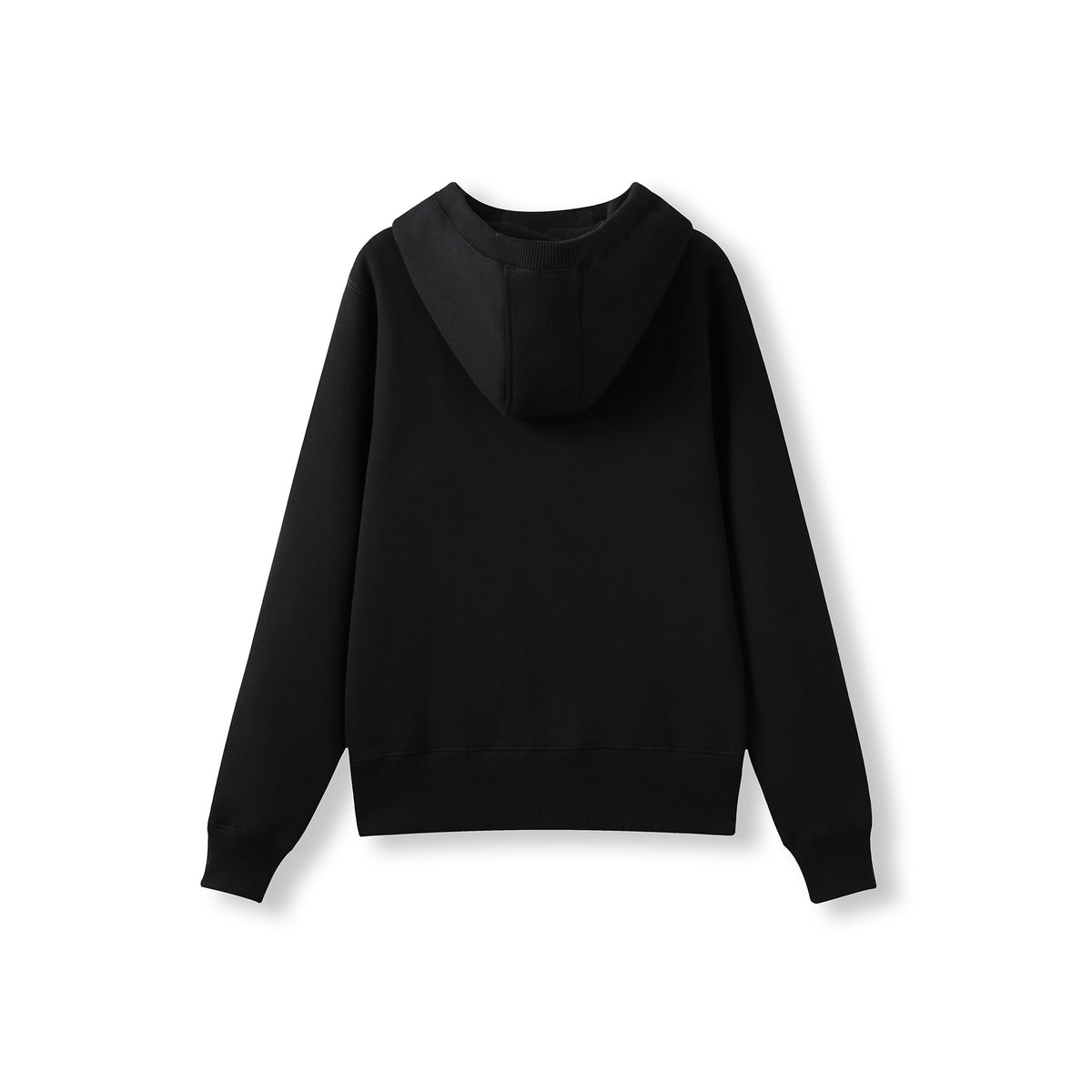 Womens/Junior Heavy Zip Fleece Hoodie - Black - Back