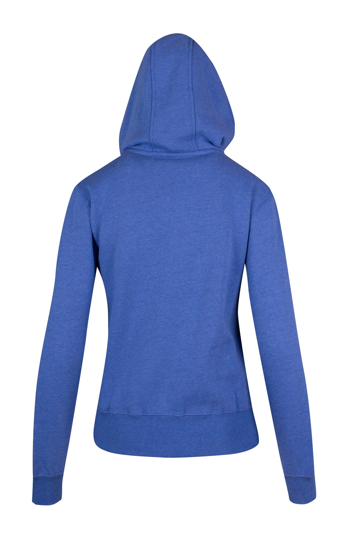 Womens/Junior Heavy Zip Fleece Hoodie - Blue Marl - Back