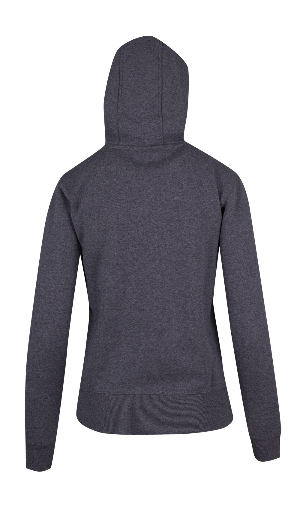 Womens/Junior Heavy Zip Fleece Hoodie - Charcoal Marl - Back