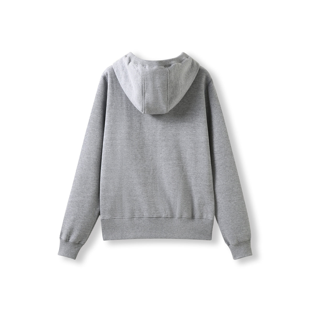 Womens/Junior Heavy Zip Fleece Hoodie - Grey Marl - Back
