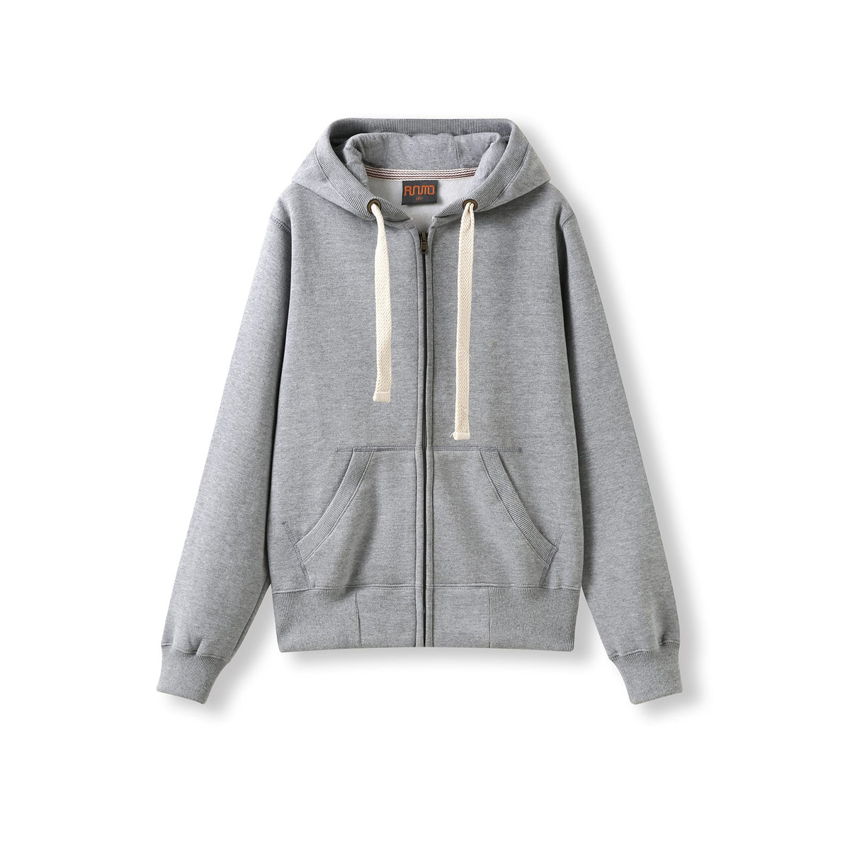 Womens/Junior Heavy Zip Fleece Hoodie - Grey Marl - Front
