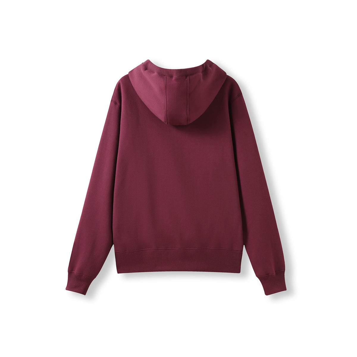 Womens/Junior Heavy Zip Fleece Hoodie - Maroon - Back