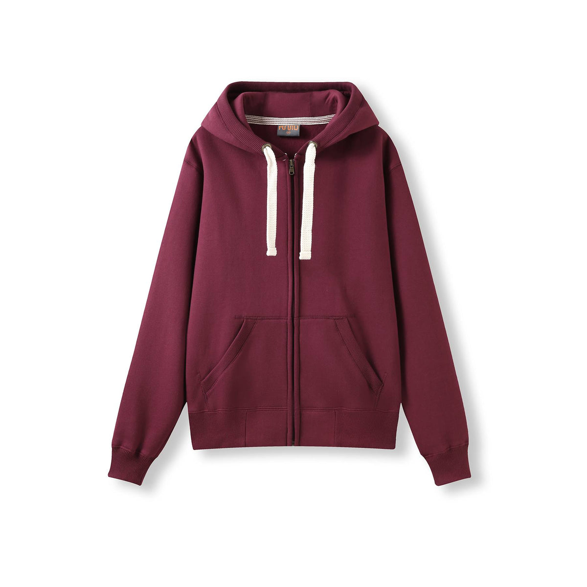 Womens/Junior Heavy Zip Fleece Hoodie - Maroon - Front
