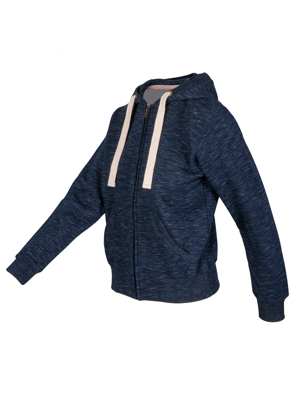 Womens/Juniors Heavy Fleece Hoodie - Navy Marl - Side