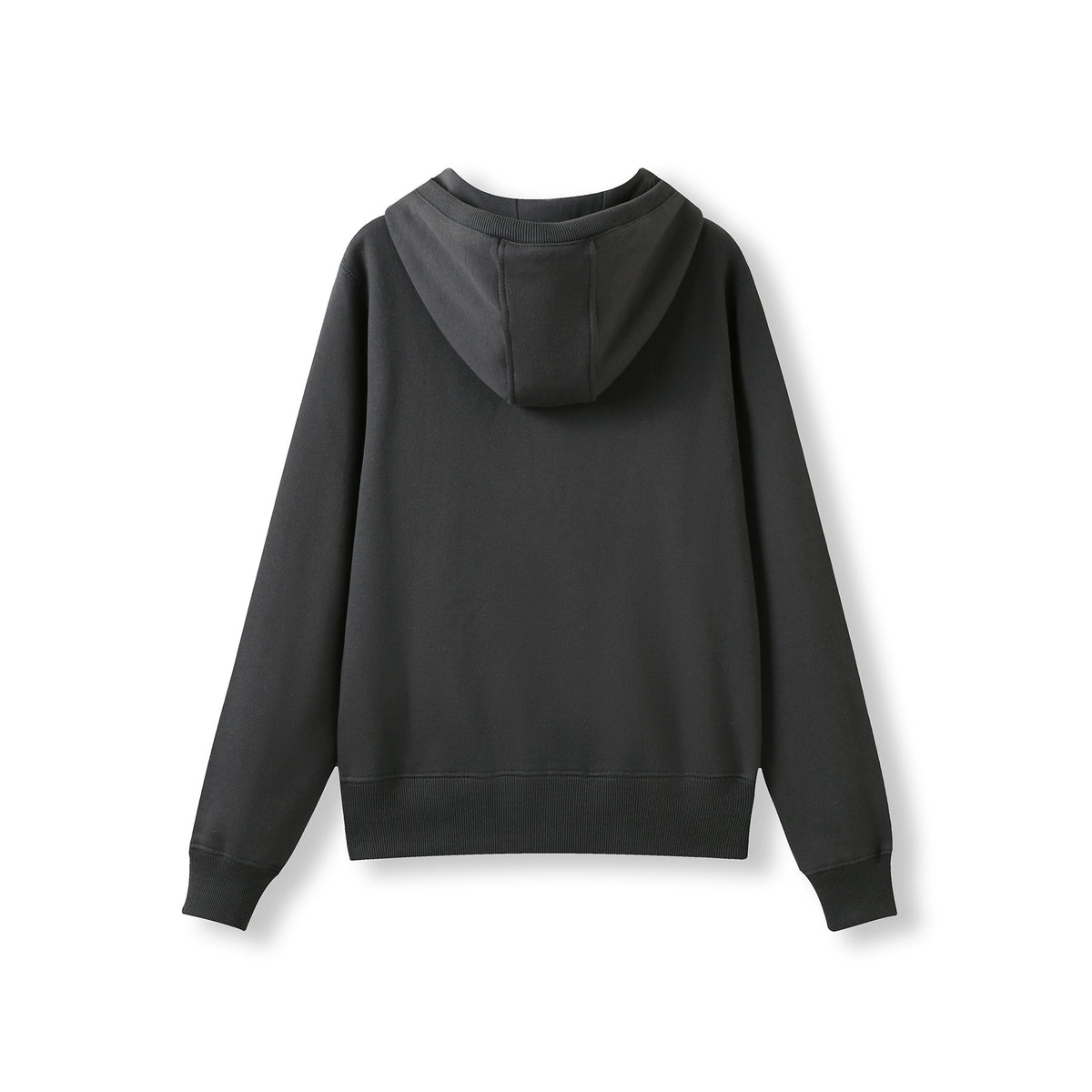 Womens/Junior Heavy Zip Fleece Hoodie - New Charcoal - Back