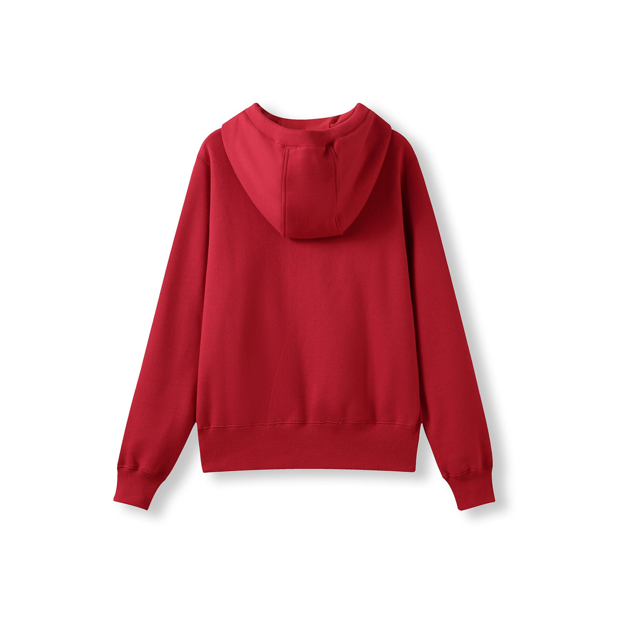 Womens/Junior Heavy Zip Fleece Hoodie - Red - Back