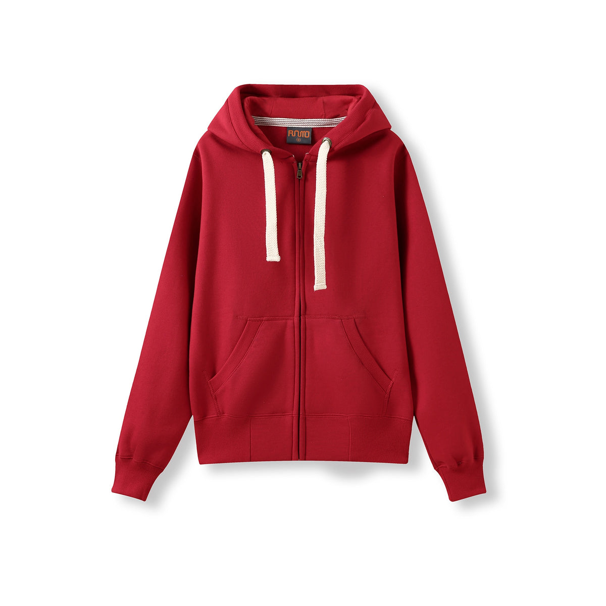 Womens/Junior Heavy Zip Fleece Hoodie - Red - Front