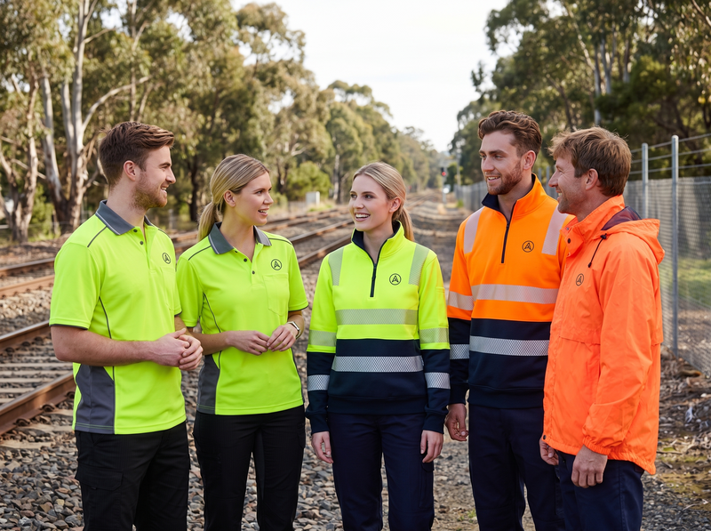 Hi-Vis Rail & Civil Pack – team uniforms with your logo (illustrative photo)
