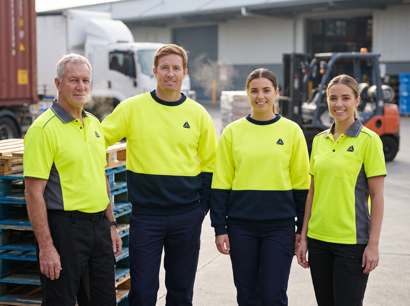 Hi-Vis Polo & Jumper Pack – team uniforms with your logo (illustrative photo)