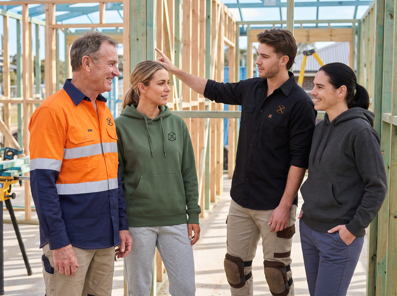 Builders Pack – team uniforms with your logo (illustrative photo)