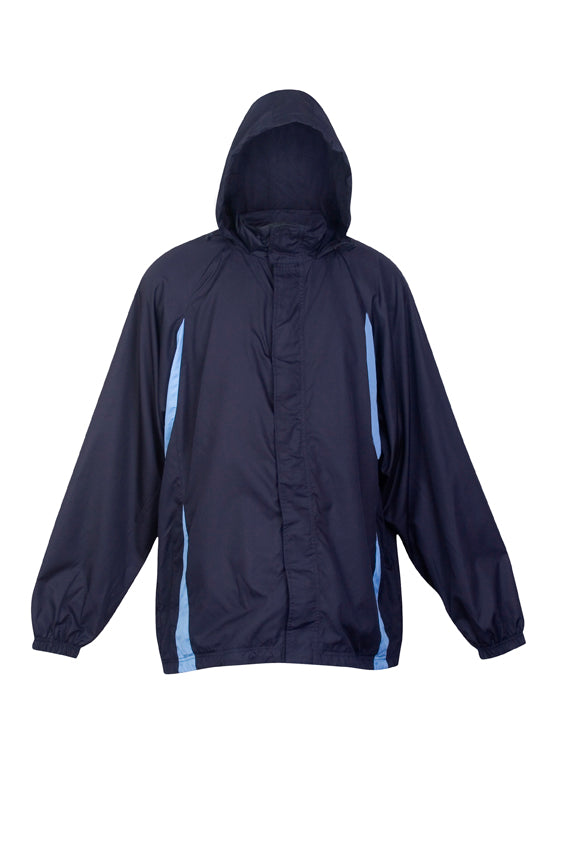 Mens Shower Proof Sportech Nylon Jacket - Navy/Sky Blue - Front