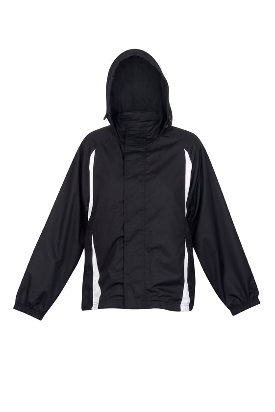 Womens/Junior Shower  Proof Sportech Nylon Jacket - Black/White - Front