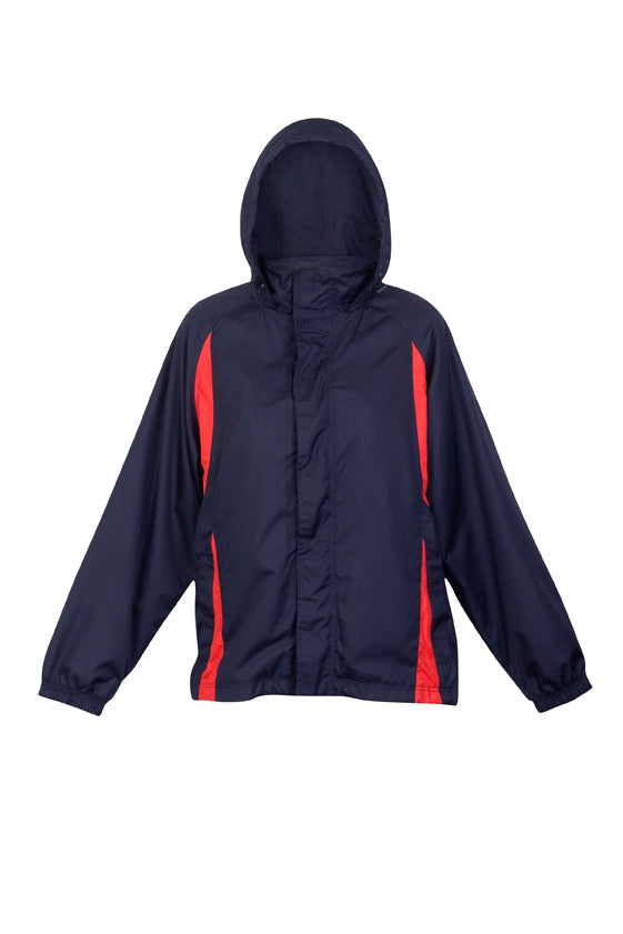 Womens/Junior Shower  Proof Sportech Nylon Jacket - Navy/Red - Front