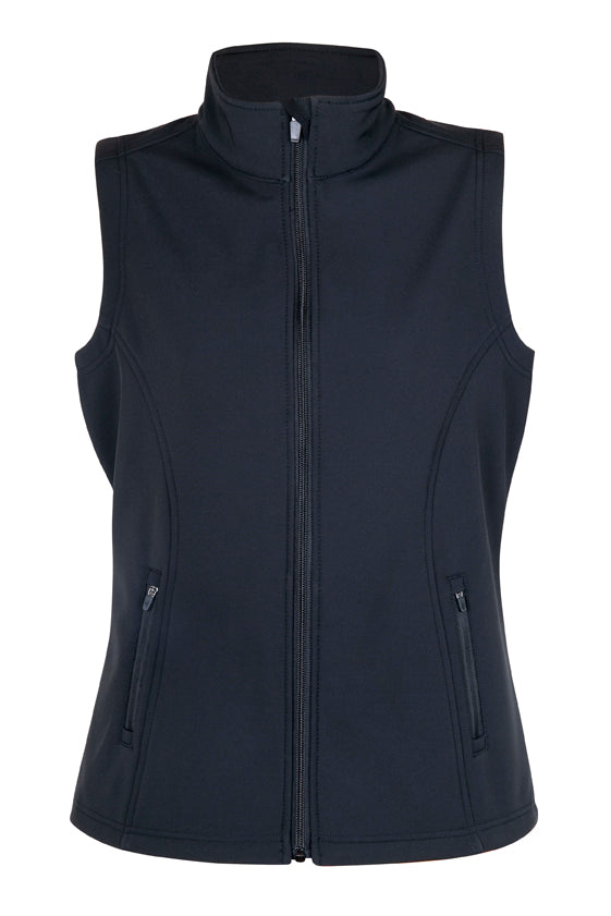 Womens Soft Shell Vest - TEMPEST Range - Black - Front