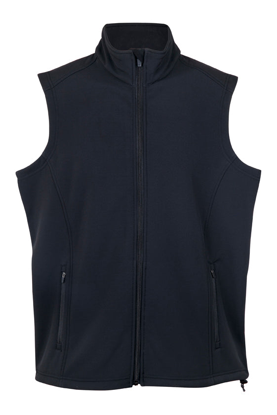 Men's Soft Shell VEST - TEMPEST Range - Black - Front