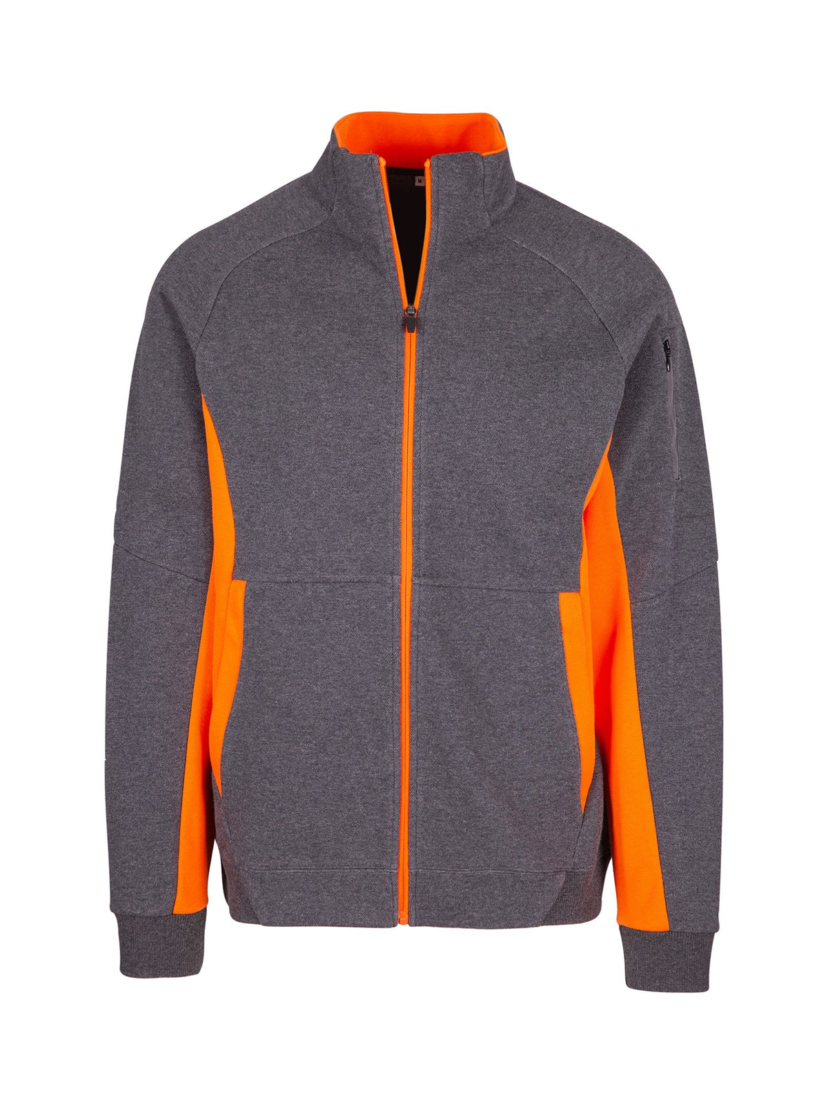 Mens' Icon Jacket - 420 gsm - Dark Marl/Orange - Front