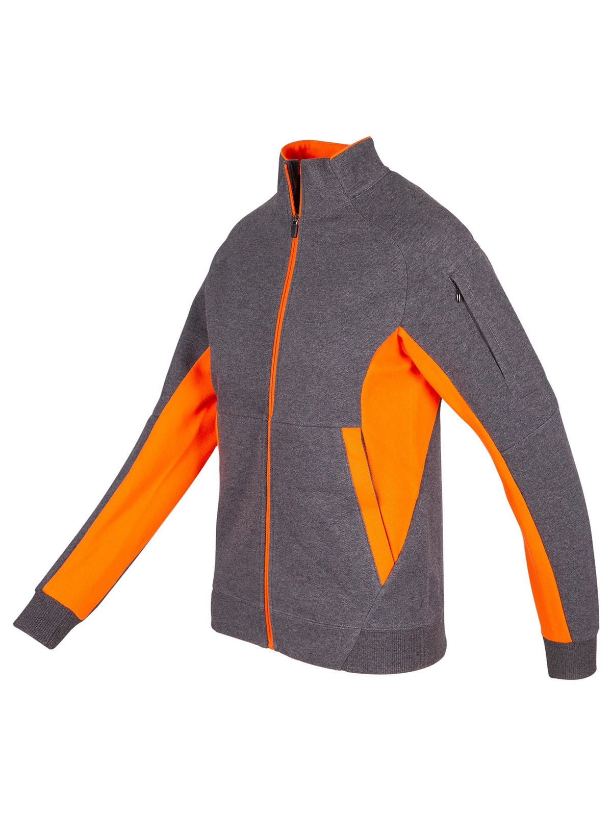 Womens' Icon Jacket - 420 gsm - Dark Marl/Orange - Side