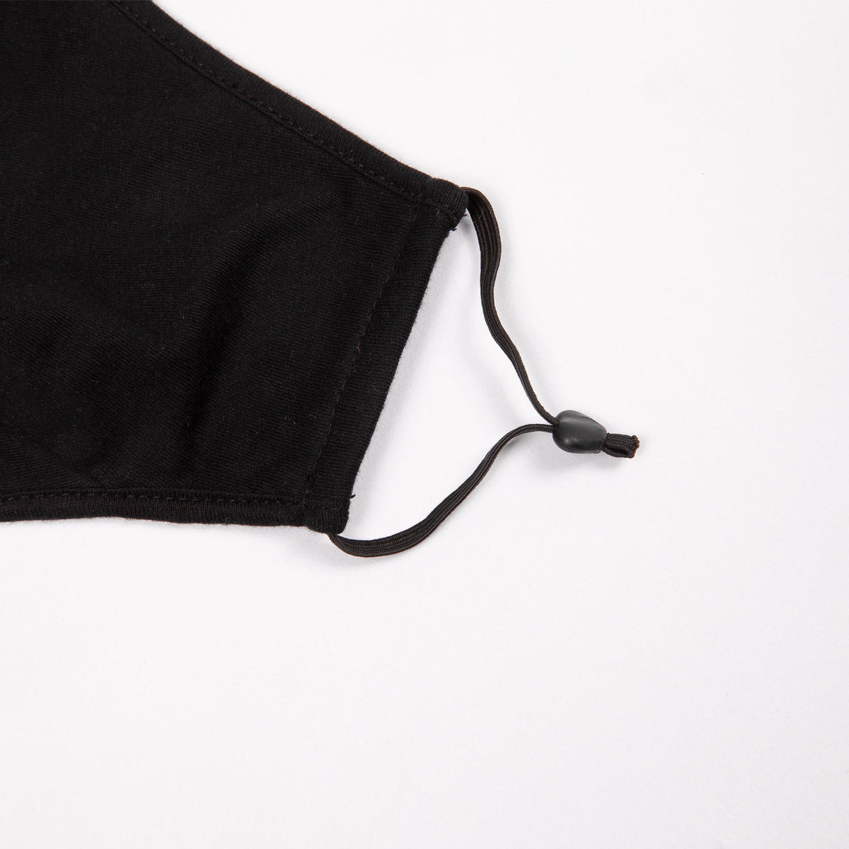 Adult 3 Layer One Piece Face Masks with Adjustable toggle - Black - Back