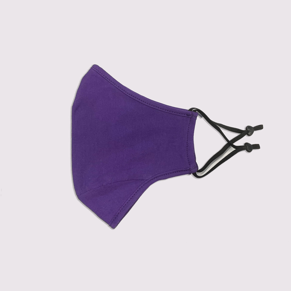 100% One Piece Cotton Face Masks With Adjustable toggle - Grape - Side