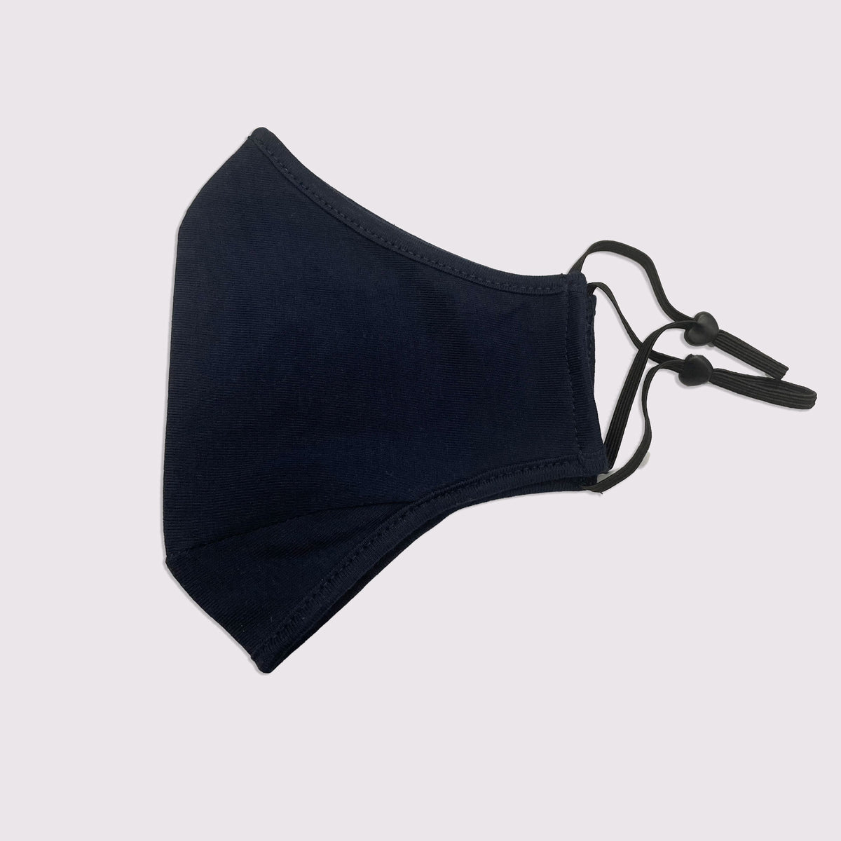 Adult 3 Layer One Piece Face Masks with Adjustable toggle - Navy Blue - Side