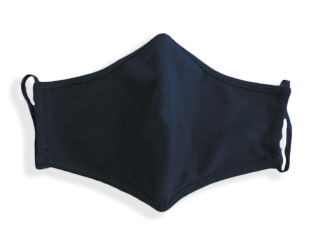 100% One Piece Cotton Face Masks - Navy Blue - Front