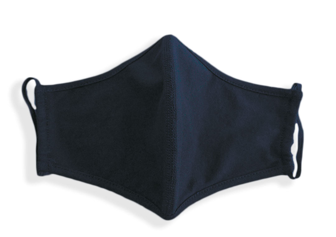 100%  Middle Seamed Cotton Face Masks - Navy Blue - Front