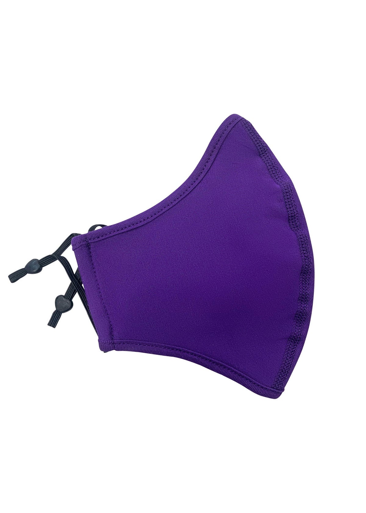 Middle Seamed Cotton Face Masks with Adjustable toggle - Grape - Side