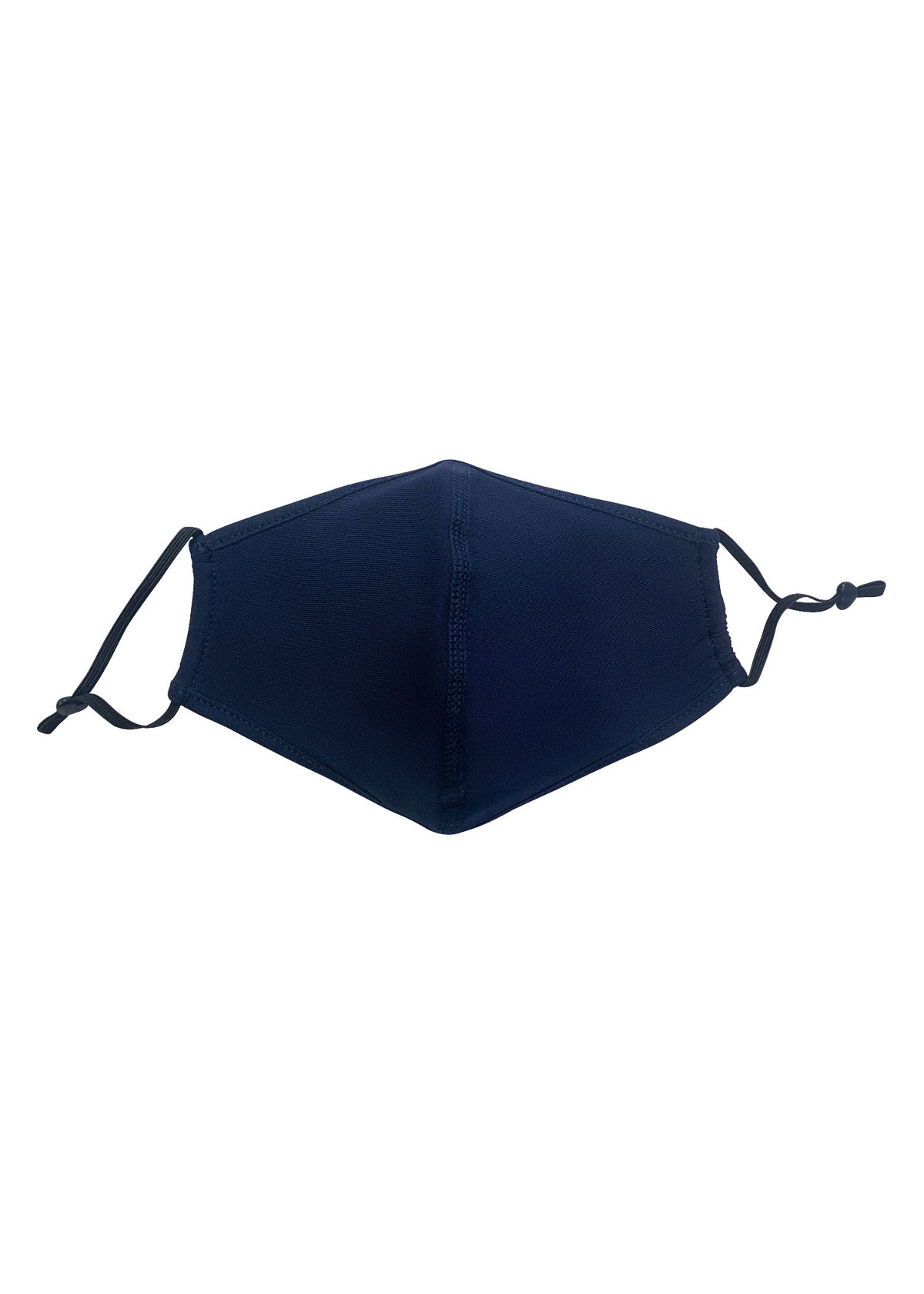 Middle Seamed Cotton Face Masks with Adjustable toggle - Navy Blue - Front
