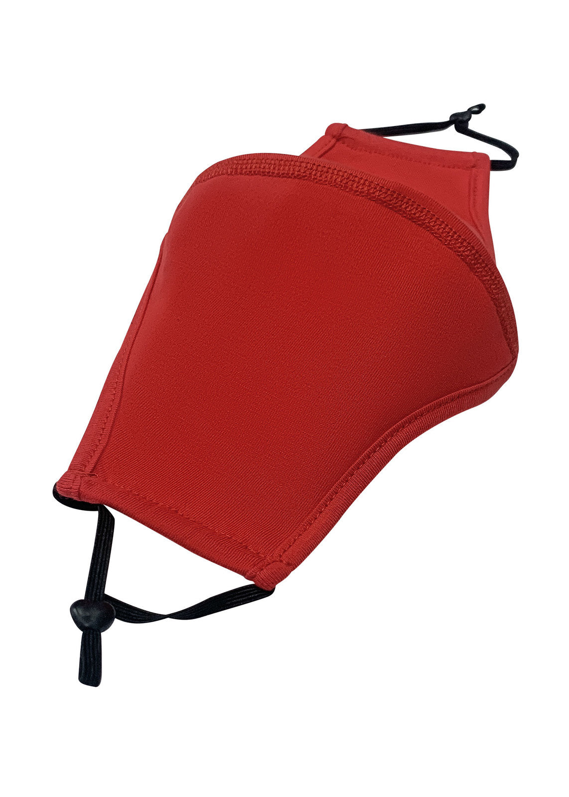 Middle Seamed Cotton Face Masks with Adjustable toggle - Red - Back