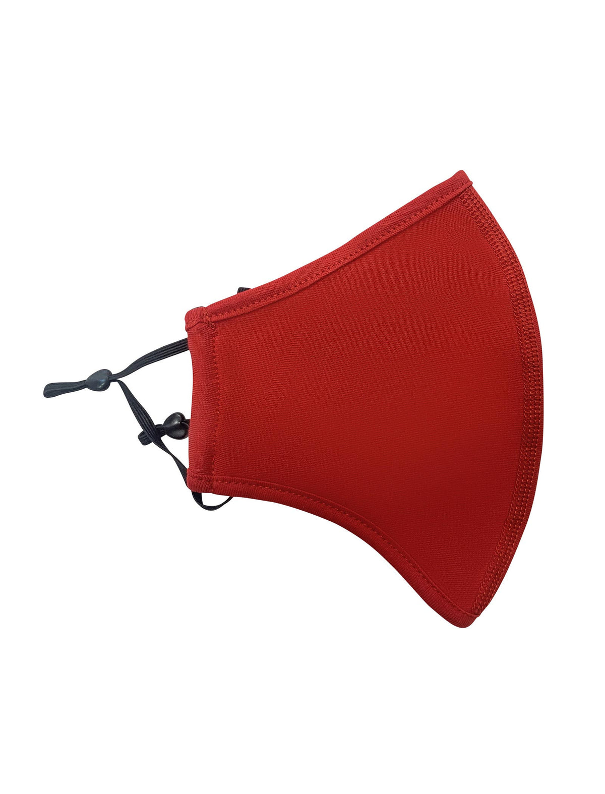 Middle Seamed Cotton Face Masks with Adjustable toggle - Red - Side