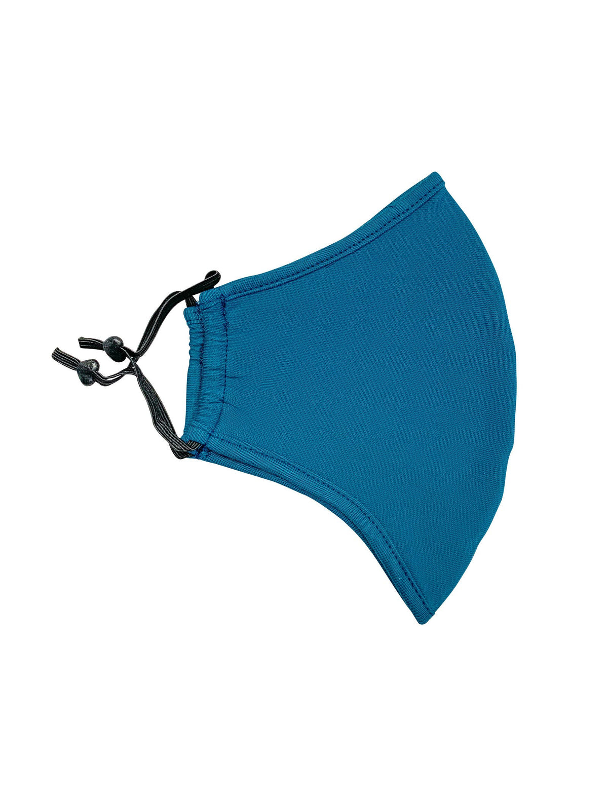 Middle Seamed Cotton Face Masks with Adjustable toggle - Teal - Side