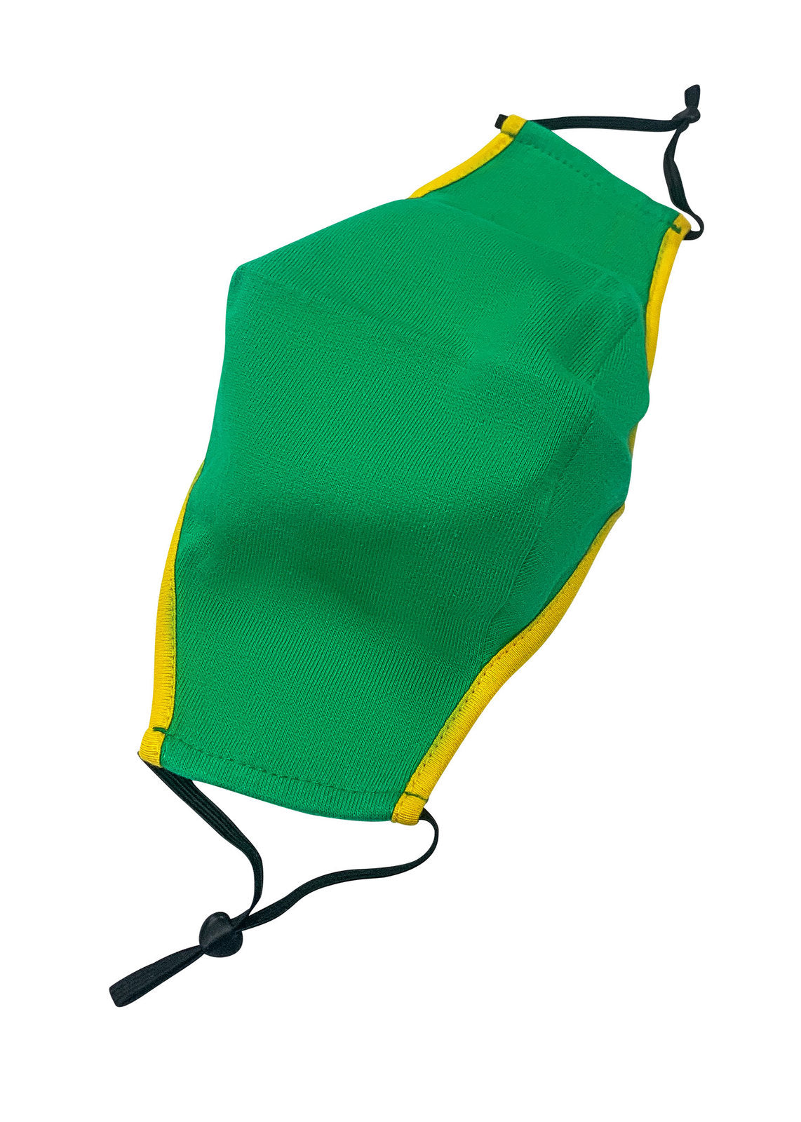 Contrast One Piece Cotton Face Masks With Adjustable toggle - Emerald Green/Gold - Back