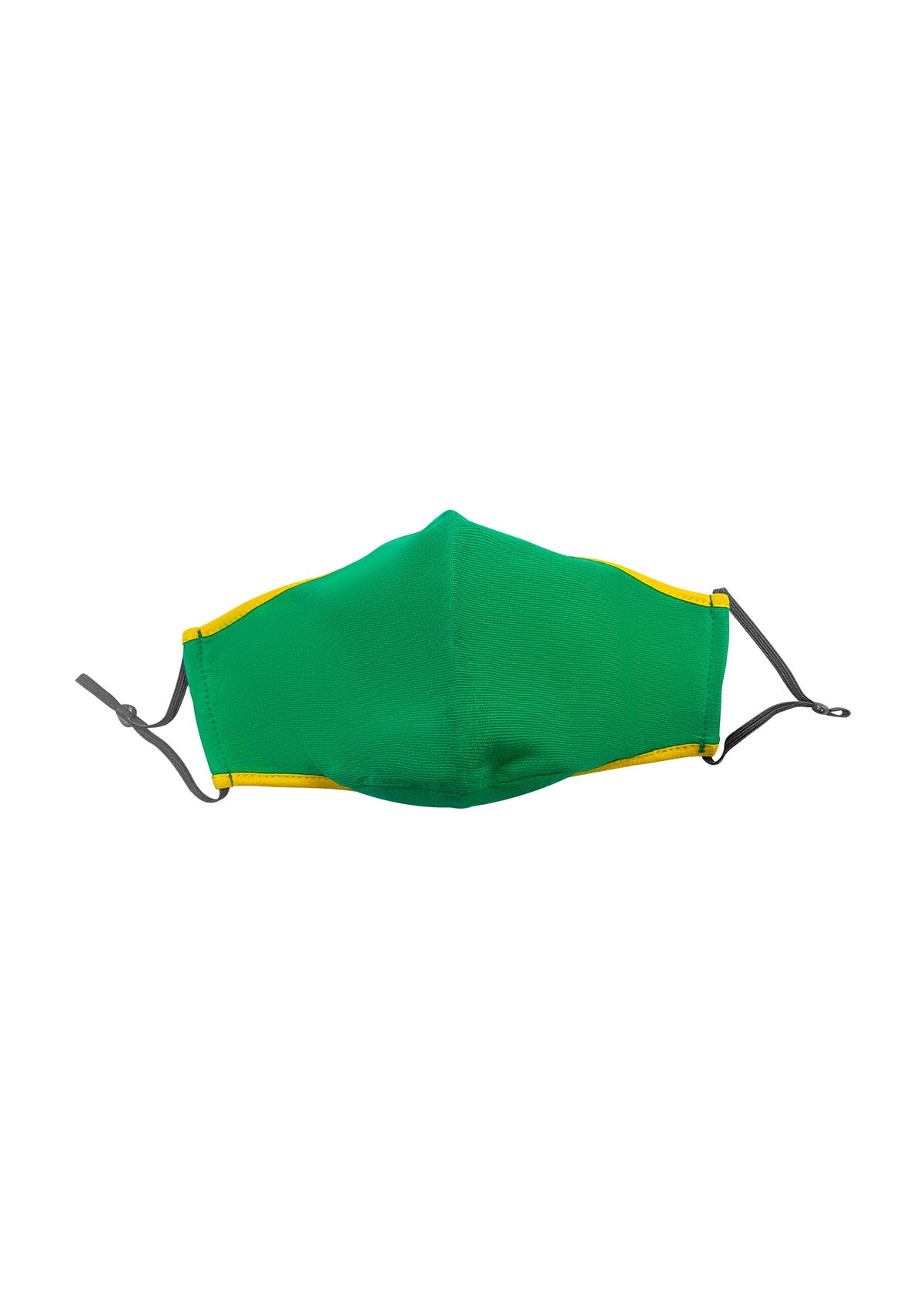 Contrast One Piece Cotton Face Masks With Adjustable toggle - Emerald Green/Gold - Front