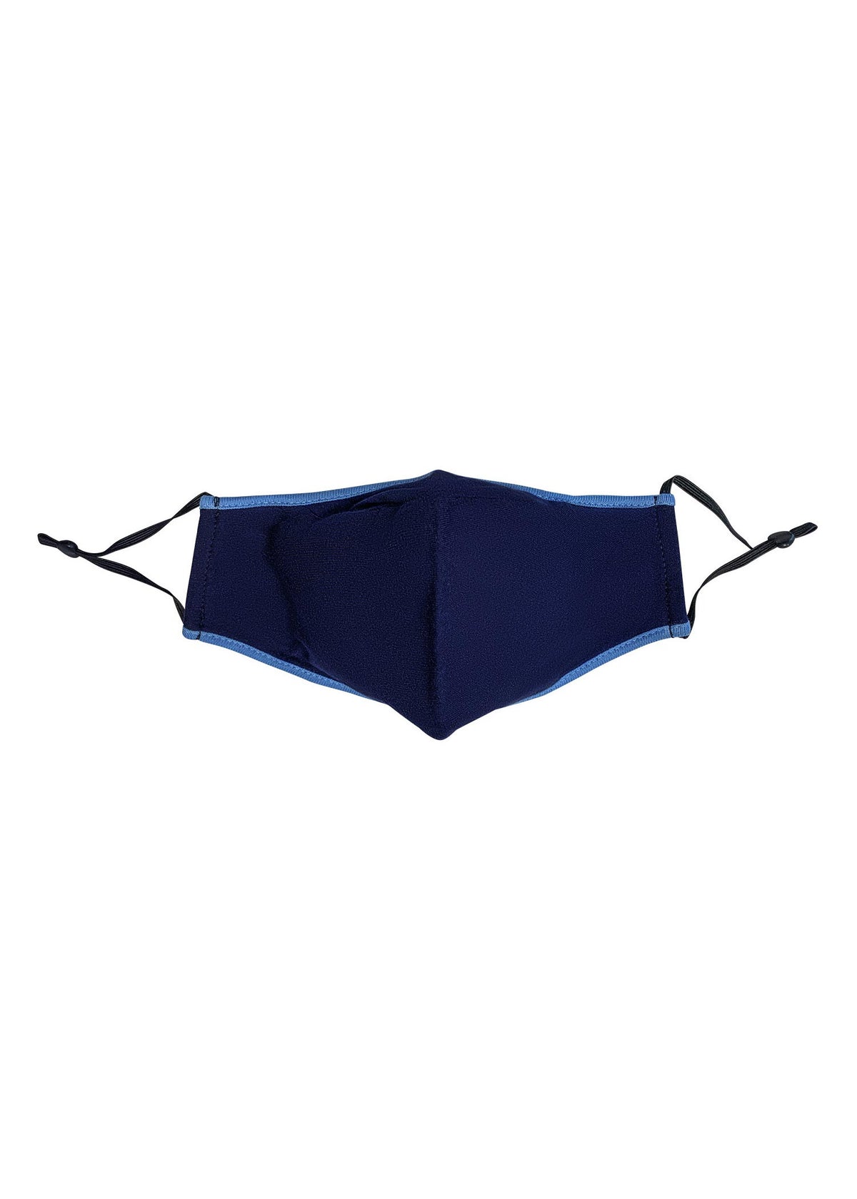 Contrast One Piece Cotton Face Masks With Adjustable toggle - Navy/Sky - Front