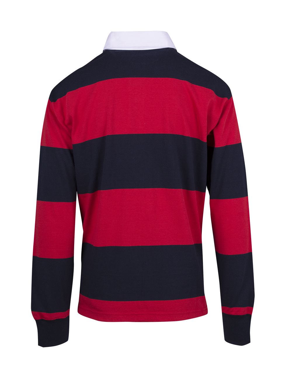 Men's / Unisex Rugby Polo - Navy/Red - Back