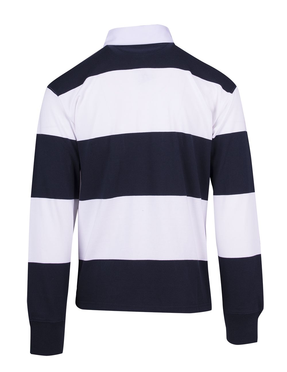 Men's / Unisex Rugby Polo - Navy/White - Back