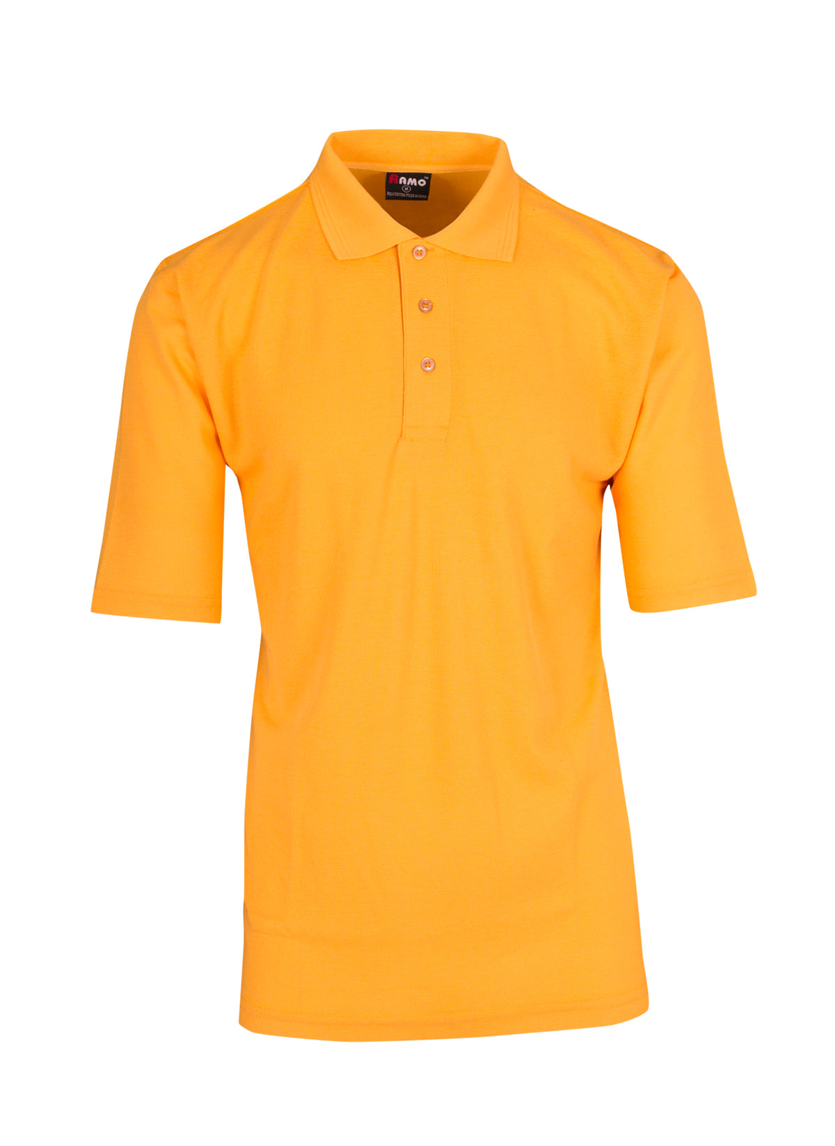 Mens Regular Pique knit Polo - Gold - Front
