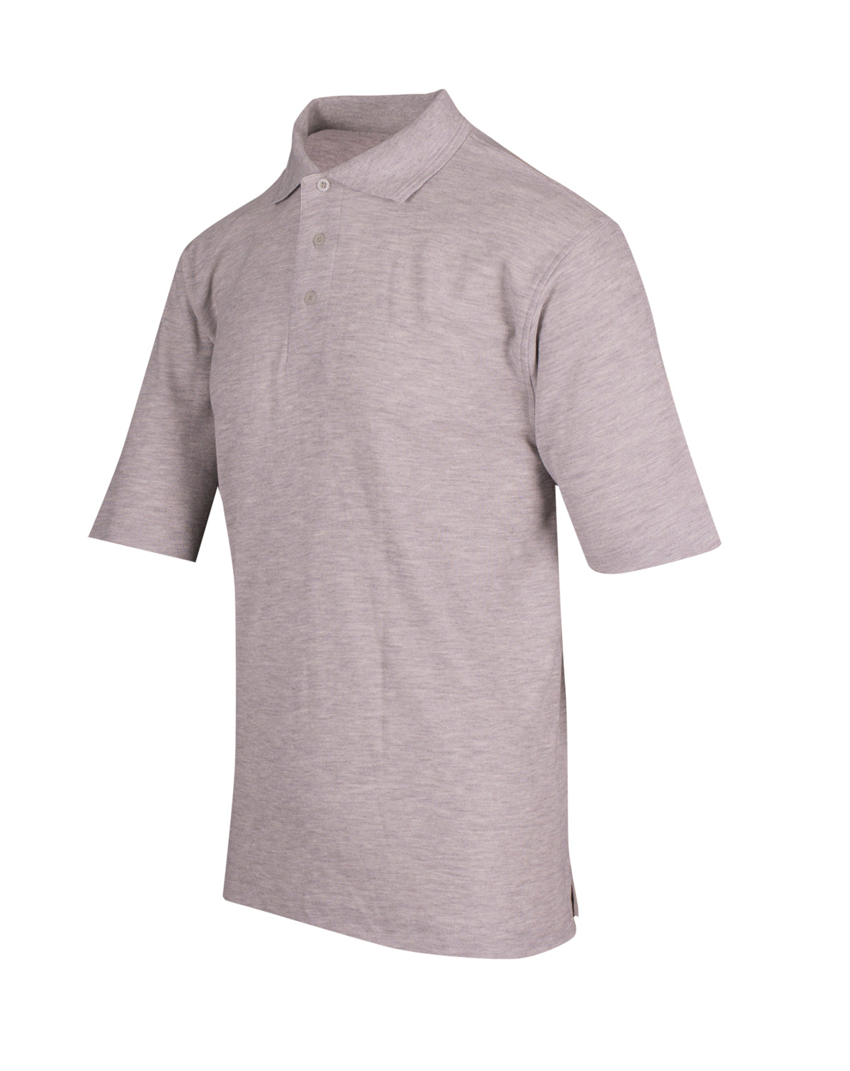 Mens Regular Pique knit Polo - Grey Marl - Side