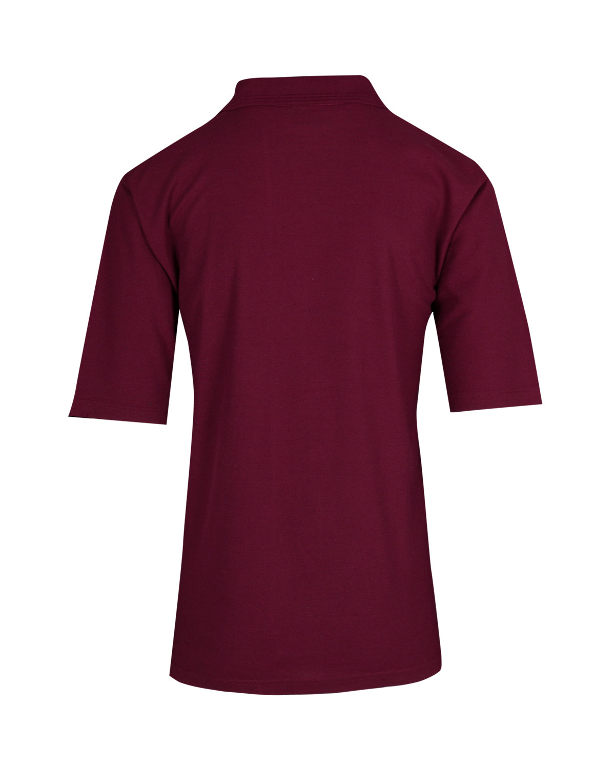 Mens Regular Pique knit Polo - Maroon - Back