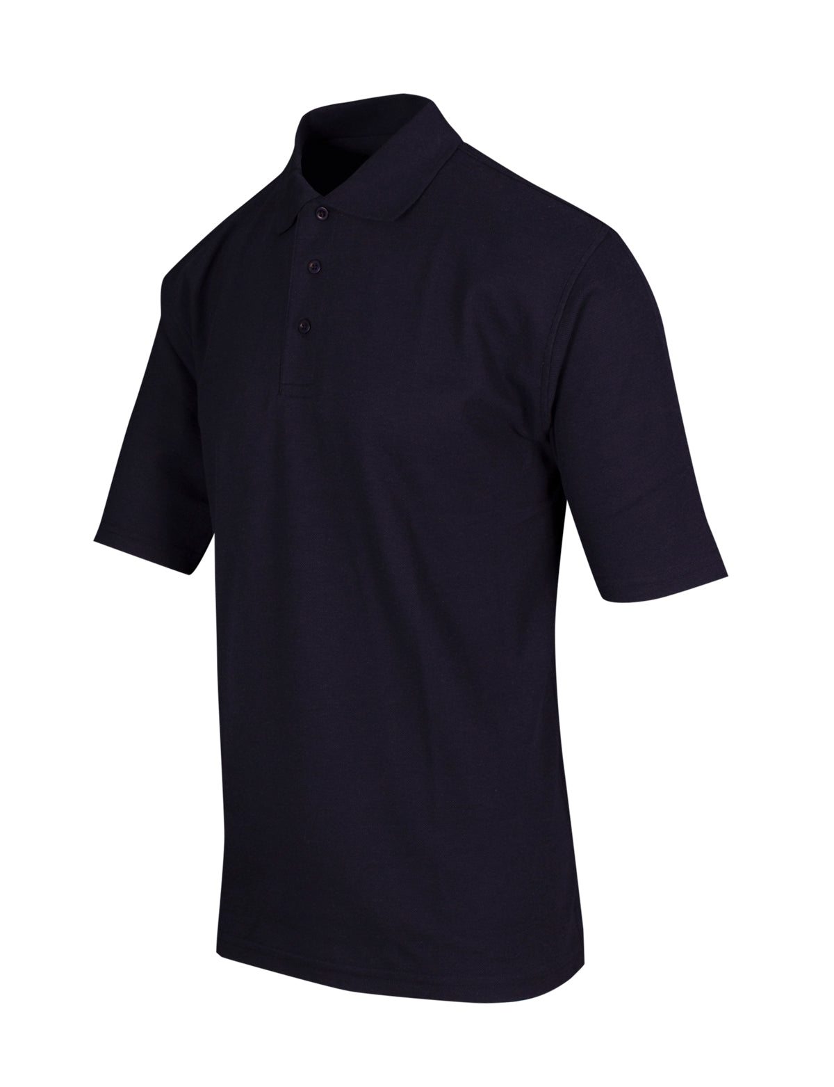 Mens Regular Pique knit Polo - Navy Blue - Side