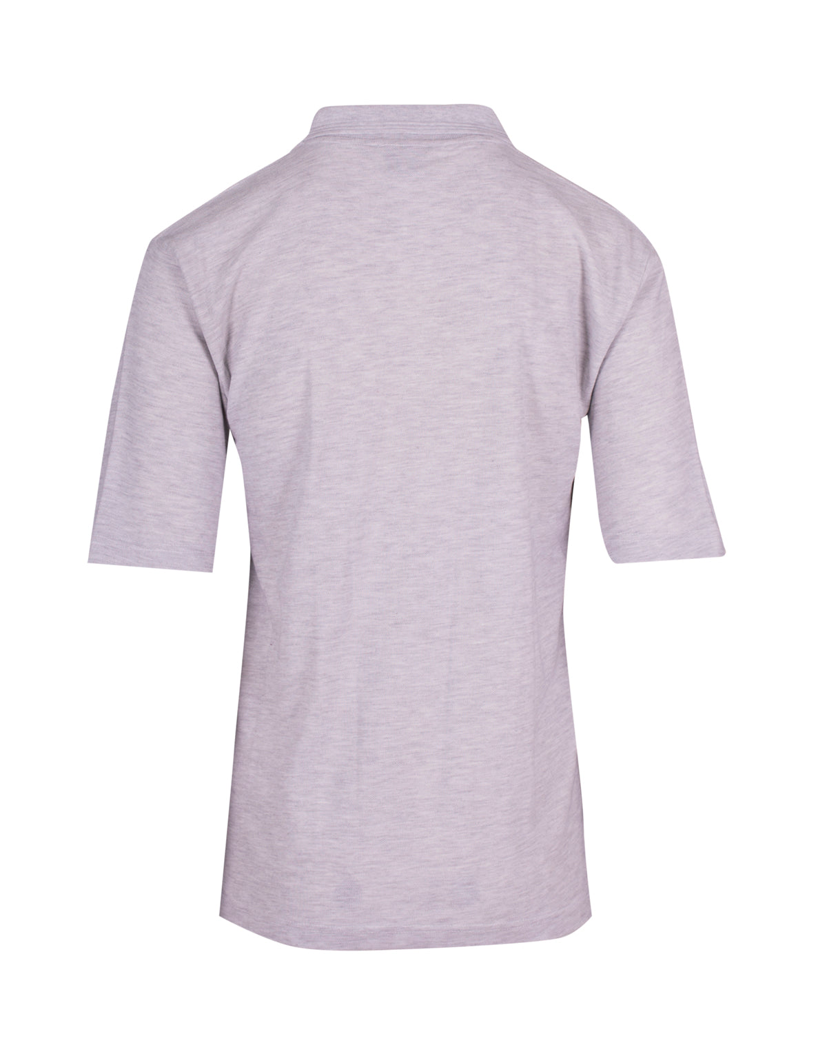 Mens Regular Pique knit Polo - Snow Marl - Back