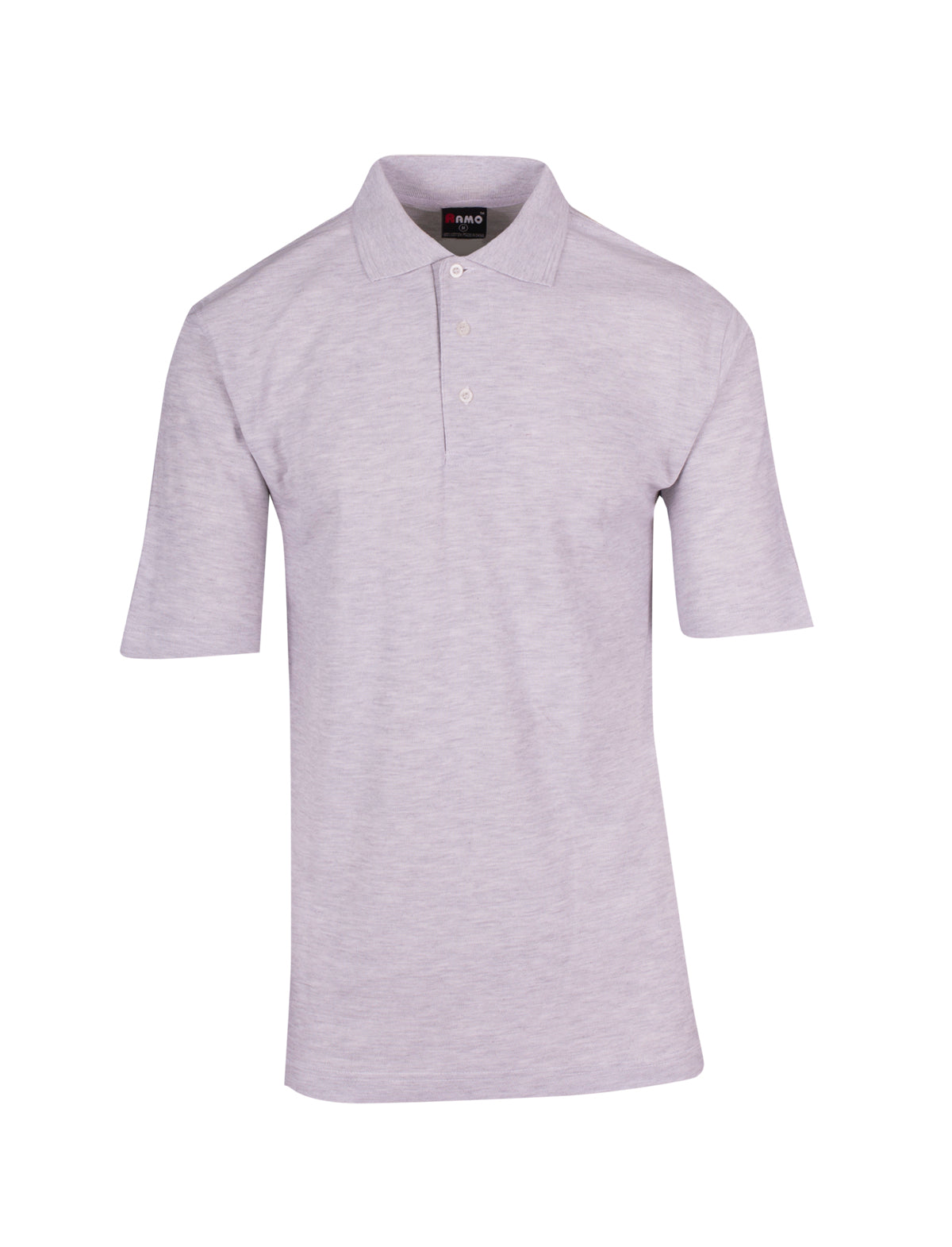Mens Regular Pique knit Polo - Snow Marl - Front