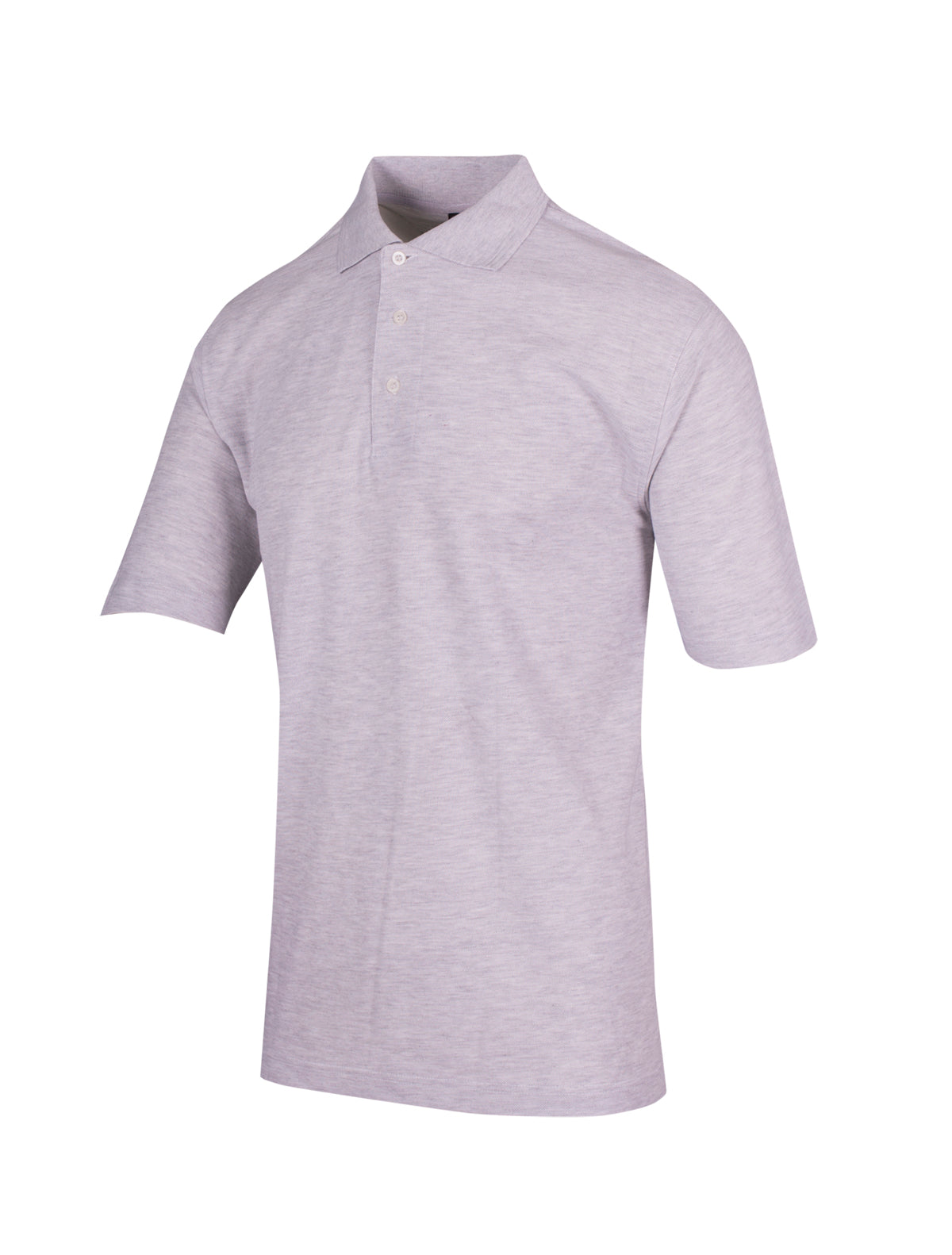 Mens Regular Pique knit Polo - Snow Marl - Side