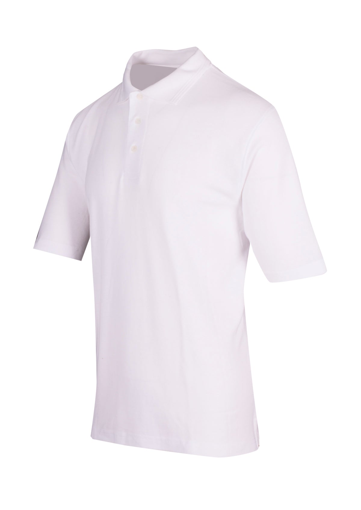 Mens Regular Pique knit Polo - White - Side