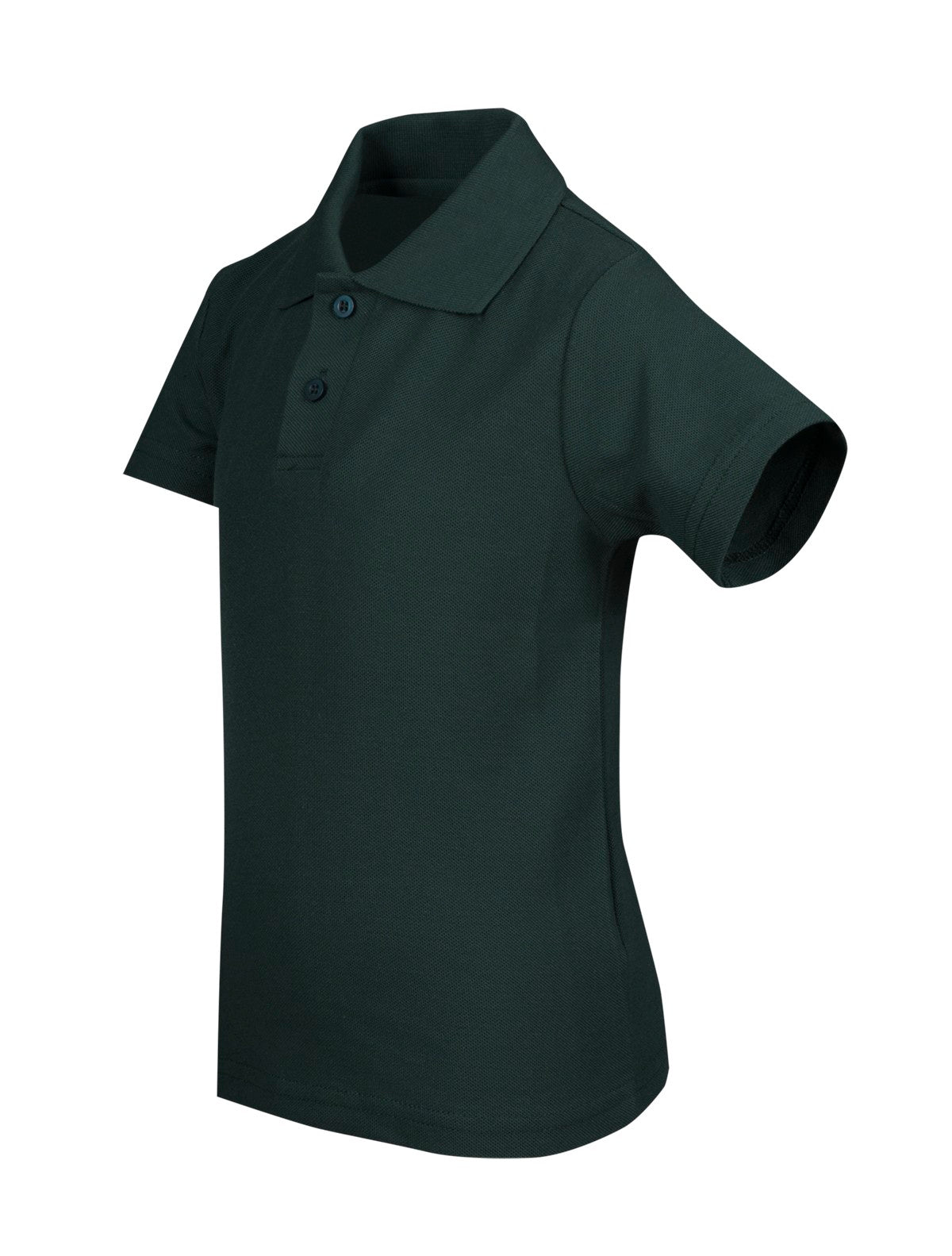 Kid's Pique Polo - Bottle Green - Side
