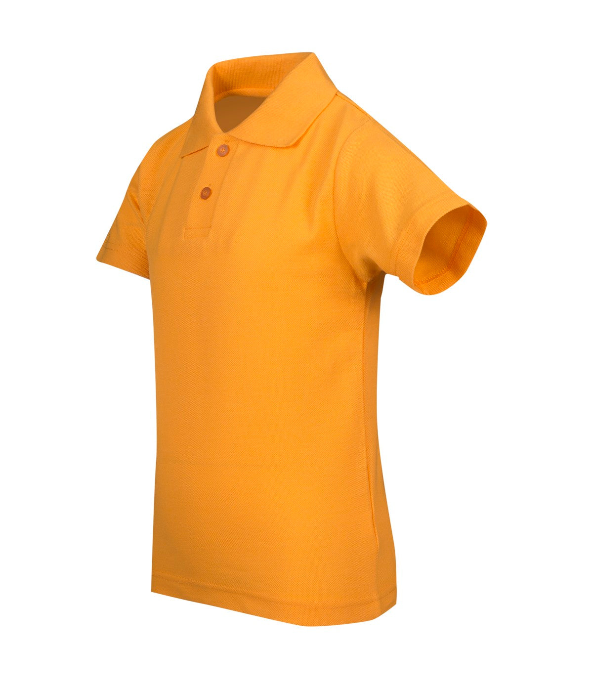 Kid's Pique Polo - Gold - Side