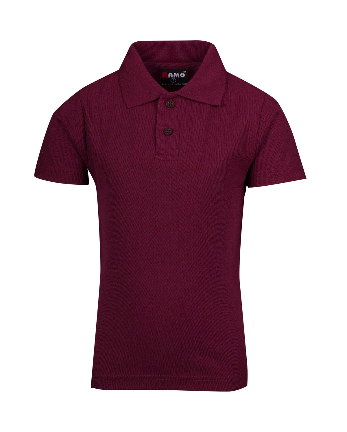 Kid's Pique Polo - Maroon - Front